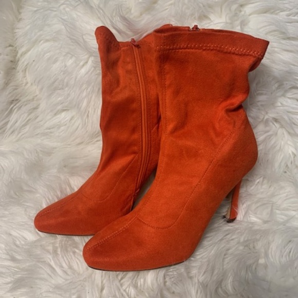 Orange Ankle Boots for Women - Picture 1 of 3